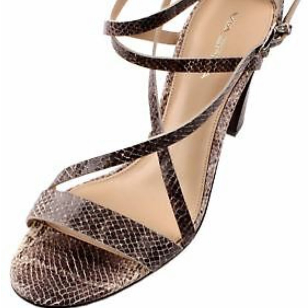 ❤️ Via Spiga Snakeskin Strappy Heels